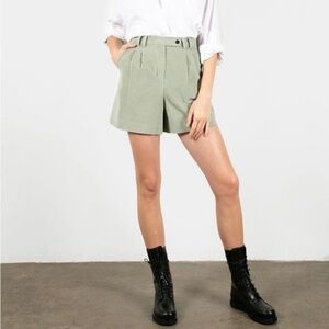 NWT Frankie Shop Corduroy Gala Shorts in Mint Green Sage